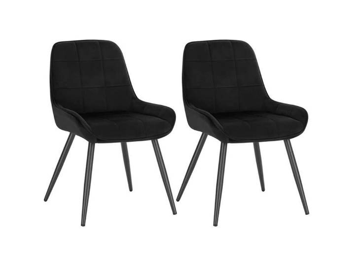 WOLTU Chaises de Salle à Manger Lot de 2 Chaises Relaxantes en Velours Ergonomiques avec Dossier Noir BH331sz-2