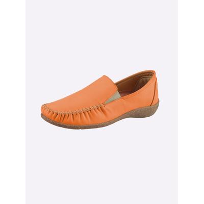 Slipper LORETTA, Damen, Gr. 41, orange, Glattleder, Schuhe Slipper