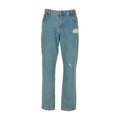 Bequeme Jeans DEF "DEF DEF Slim Fit Jeans", Herren, Gr. 33, Normalgrößen, blau (vintage blau destroyed), 80% Baumwolle, 20% Polyester, unifarben, Jeans