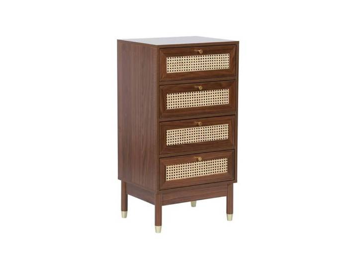 sweeek - Chiffonnier décor bois et cannage 4 tiroirs JUDITH