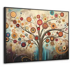 LEINWAND Bilder mit Rahmen - Baum - Baum des Lebens - Farbe - 70x50