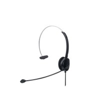 Manhattan Mono USB-Headset Ohraufliegendes Design On-Ear Ohrmuschel einseitig kabelgebunden USB-A-Stecker integrierte Lautstärkeregelung verstellbares Mikrofon schwarz Kopfhörer Kopfband Büro/Callcenter Schwarz Monophon Knopf Headset (179867)