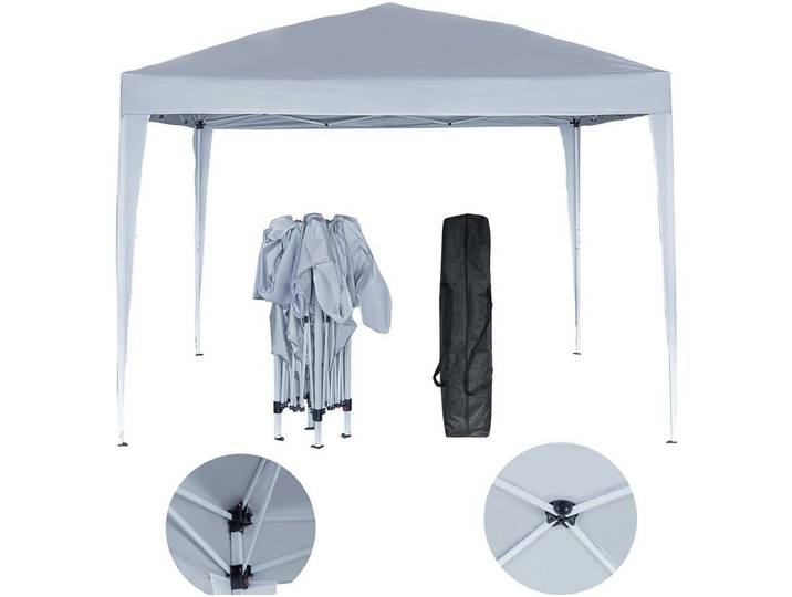 Tonnelle de jardin pliante Svetlana 4 - 12 m² - 3 x 4 m - Blanc