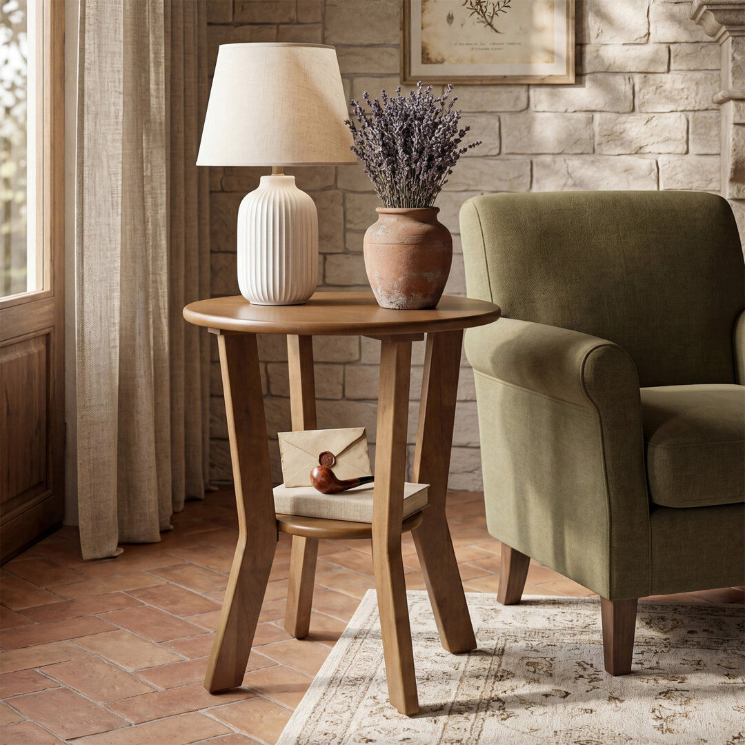 Alpen Home 48 cm W Bedside Table Brown 60cm H X 48cm W X 48cm D