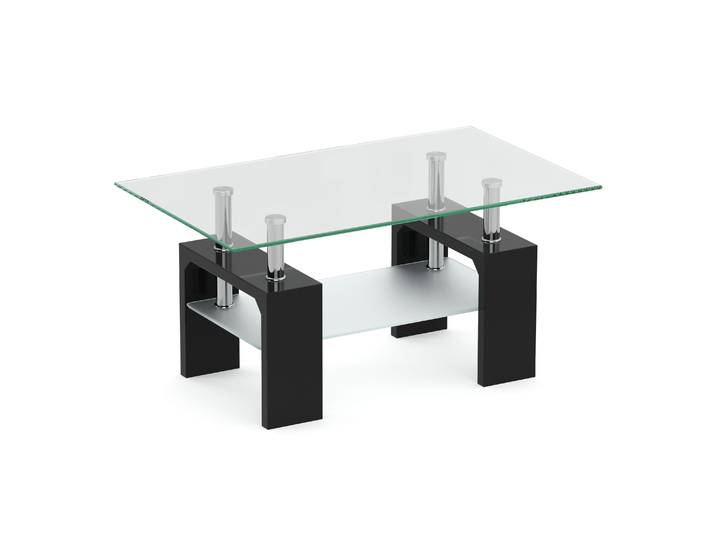 Beistelltisch Glas CASSIAN 100 x 60 x 45 cm schwarz