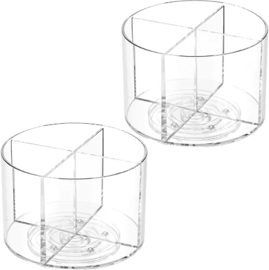 Inspire Picks Rotating Spice & Flavor Packet Organizer Tray For Kitchen And Vanity Storage transparent 2pcs