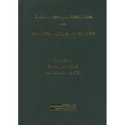 Erkenntnisse und Beschlüsse des Verfassungsgerichtshofes, Gebundene Ausgabe von , Verlag Österreich, 978-3-7046-5606-3