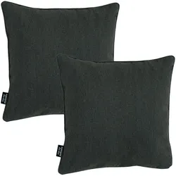Madison, Dekokissen, 2er-Set Deko-Kissen wasserabwesend, bequemes Outdoorkissen, dunkel grau, 50 x 50 x 10 cm (50 x 50 cm)