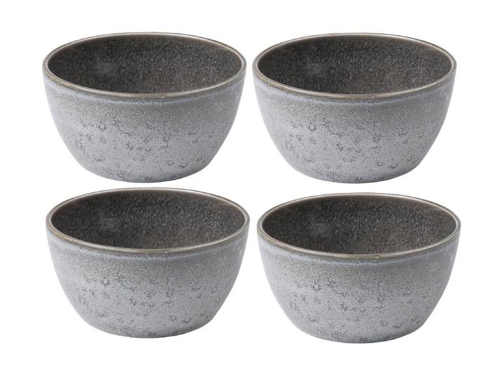 Snackschale BITZ, grau (steingrau), H:7cm Ø:14cm, Steinzeug, Schüsseln, Snackschale
