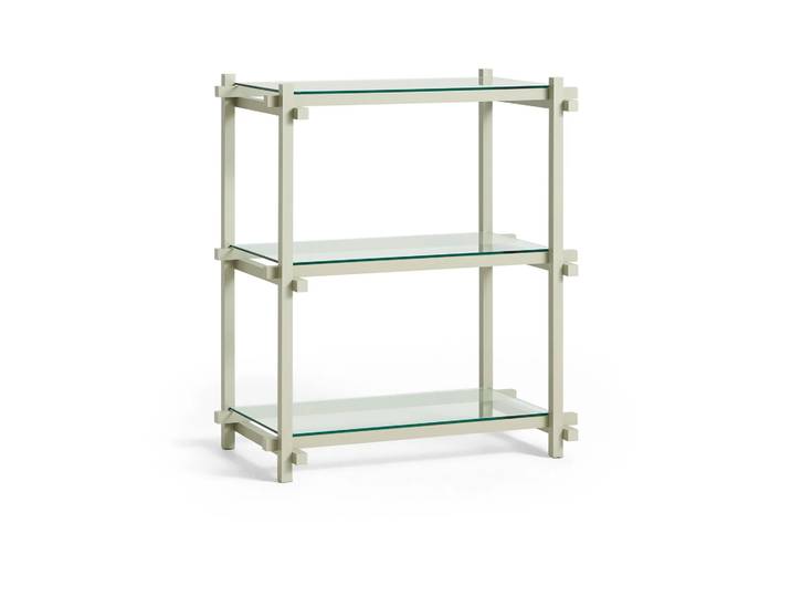 HAY Woody Column Wandregal Buche-clear glass, low