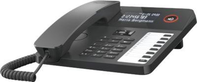 Gigaset DESK 600 Tischtelefon, LCD-Anzeige, 7 Direktwahltasten, Freisprechfunktion, hörgerätekompatibel, bis zu 100 Kontakte, schwarz