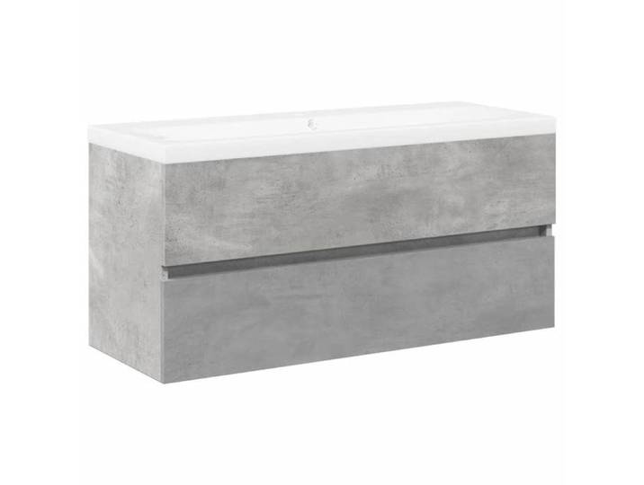Salle de bain complète - VIDAXL - Mango M413 - Gris béton - Bois d'ingénierie - Céramique