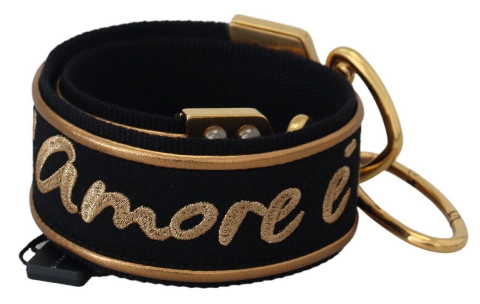 Dolce & Gabbana Elegante Gouden Zwarte Schoudertas Dames Hengsel