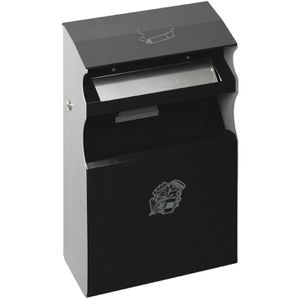 VAR Aschenbecher WH63, 45012, anthrazit, für Outdoor, mit Dach, 2in1, Aschenbecher & Mülleimer aus Metall, 30 x 54cm, 15 Liter
