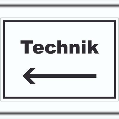 HB-Druck Technik Aufkleber mit Text und Richtungspfeil links Hauswirtschaftsraum waagerecht A9 (37x52mm)