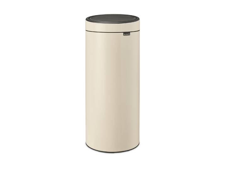 Mülleimer BRABANTIA Touch Bin New 30 l Soft Beige , beige (hell natur), B:29,5cm H:72cm T:32cm, Edelstahl, Mülleimer, Mülleimer, Soft-Touch-Öffnungssystem