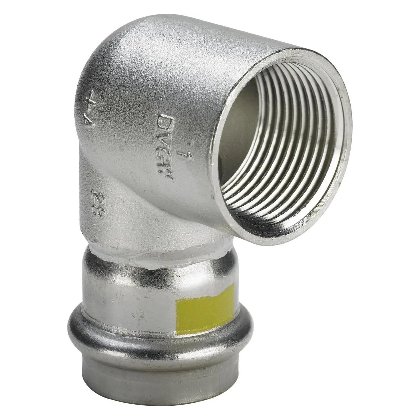 Viega Sanpress Inox G-Übergangswinkel 90 Grad, d 22mm, Rp 3/4 Stahl nichtrostend Modell 0214.2 (486402)