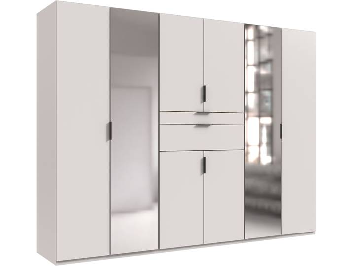 Drehtürenschrank WIMEX Moldau Kleiderschrank mit Spiegel Schlafzimmerschrank , weiss (weiß), B:270cm H:208cm T:58cm, Holzwerkstoff, Schränke, Drehtürenschrank
