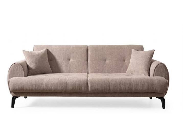 Xlmoebel 2-Sitzer Beiges Sofa aus weichem Stoff für modernes Wohnen, 1 Teile, Made in Europa