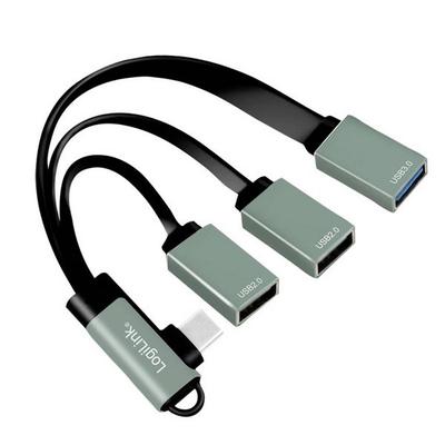 LogiLink UA0361 USB-Hub 3 Port USB-A USB 3.1 Gen1 5 GBit/s mit USB-C® Stecker Silber UA0361