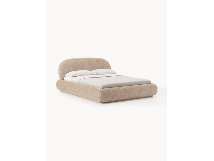 Lit matelassé en bouclette avec rangement Alba