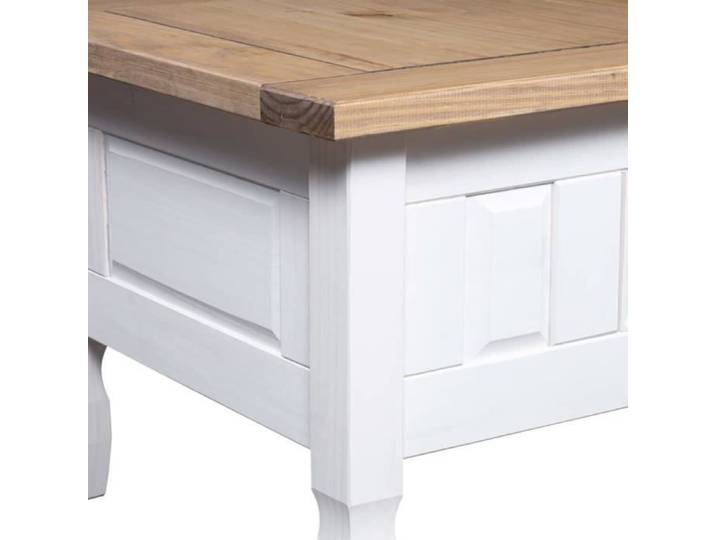 Table basse - VIDAXL - Gamme Corona - Bois massif - Blanc - 100x60x45 cm