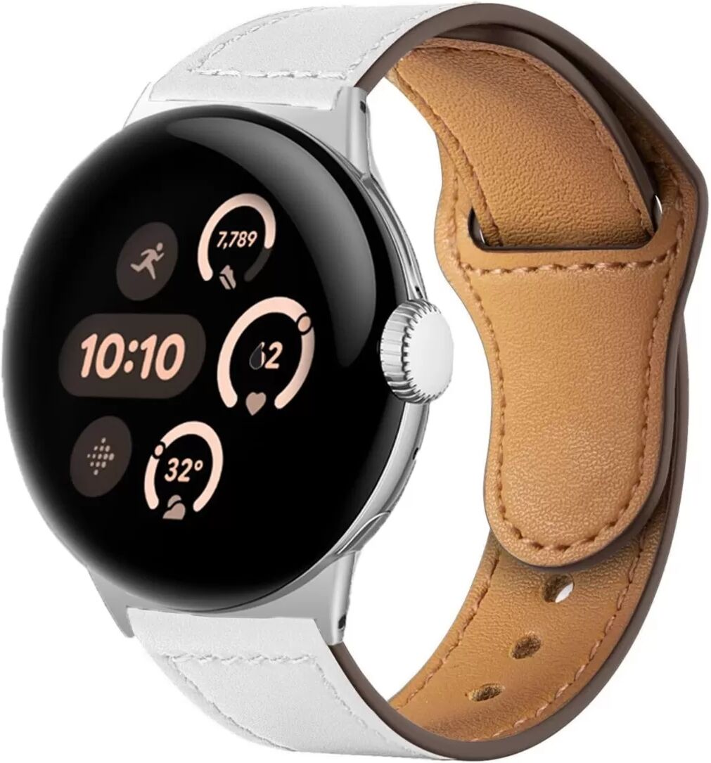 INF Uhrenarmband kompatibel mit Google Pixel Watch 41 mm – Verstellbares Kunstlederarmband, hautfreundlich und rutschfest Weiß