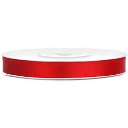 PartyDeco Satin Geschenkband rot 25m 6mm breit