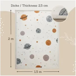 Hakuna Matte, Spielteppich + Spielmatte, Samtmatte, Wolke Spielmatte Happy Planets (200 x 150 cm)