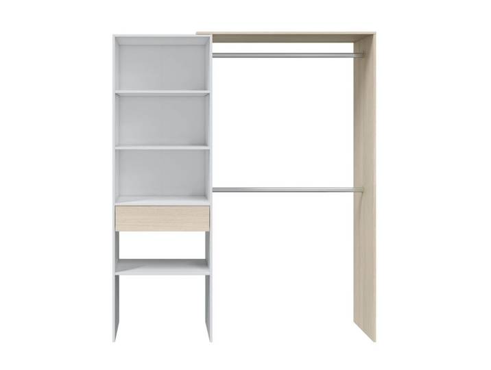 Kit dressing L. 158 cm CAMILA imitation chêne et blanc