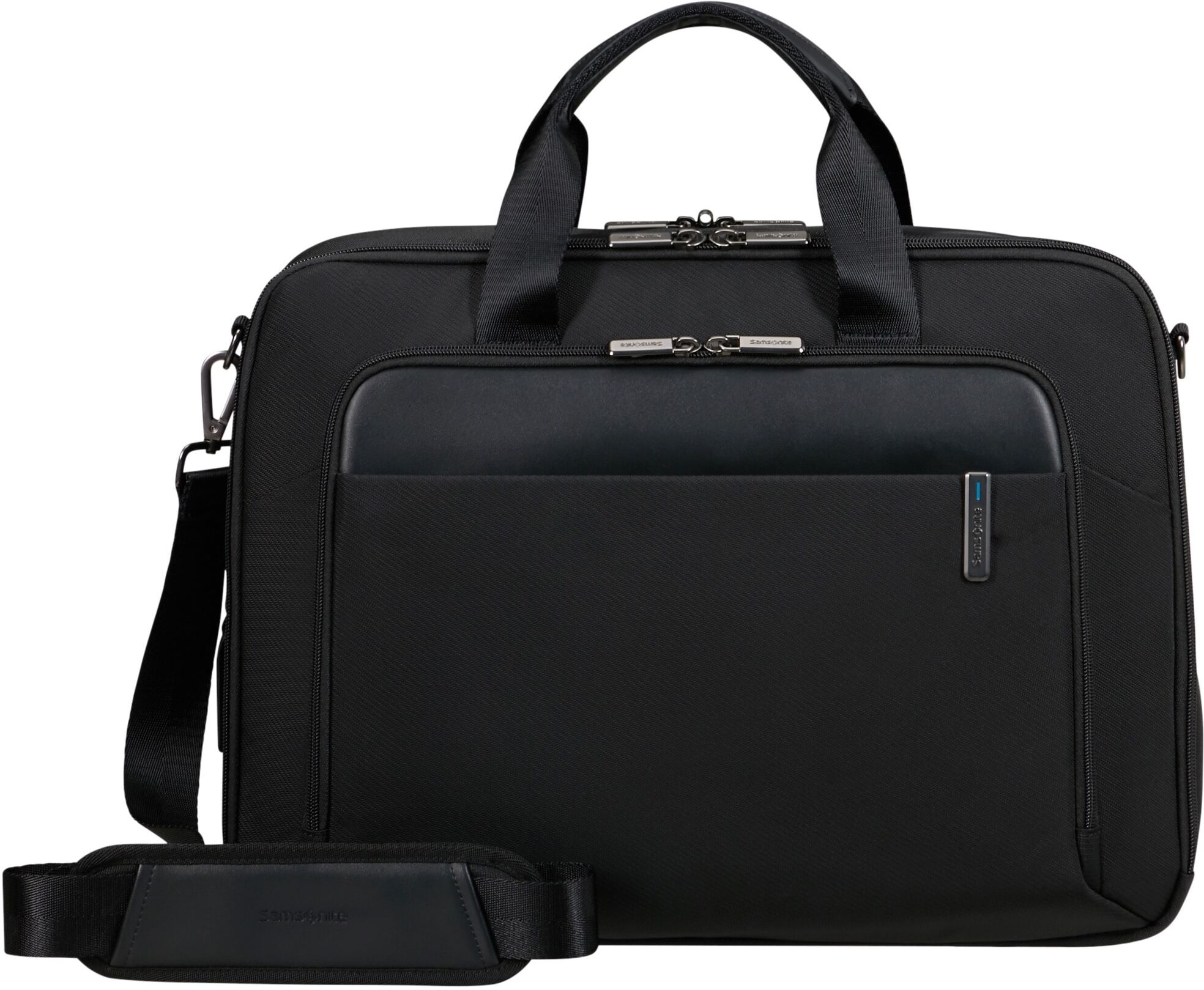 Aktentasche SAMSONITE "EVOSIGHT 17,3''", Damen, Gr. B/H/T: 44cm x 32cm x 13cm, schwarz, Polyester, unifarben, Taschen Aktentasche, Businesstasche Trolleyaufstecksystem