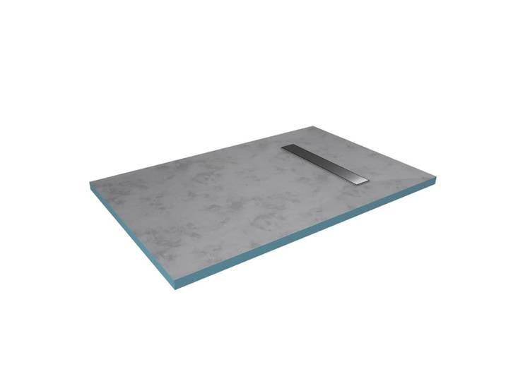 Receveur plat à carreler à écoulement linéaire plastique gris clair