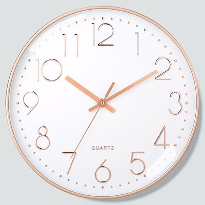 Perfect Picks Market Silent Quartz Wall Clock Inch Modern Minimalist Wall Clock For Living Room Bedroom Office rose Gold