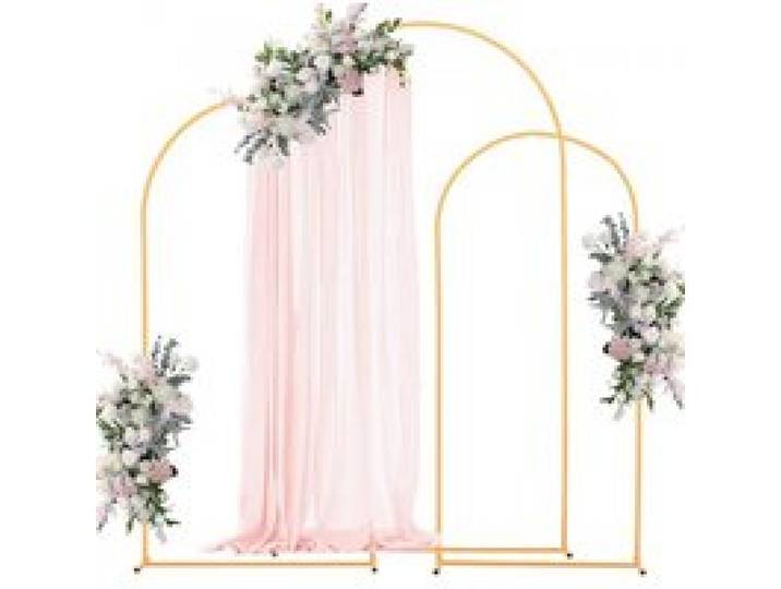 VEVOR Hochzeitsbogen, 3er-Set, 2,2/2/1,8m, Hintergrundständer, goldfarbener Metallbogen, Traubogen, Ballonbogen für Hochzeiten, Geburtstagsfeiern, Abschlussfeiern, Feiertage & Zeremoniendekorationen