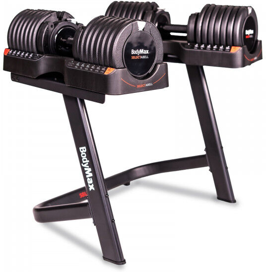 BodyMax 34kg Selectabell Adjustable Dumbbell 34kg Selectabell Pair with Stand