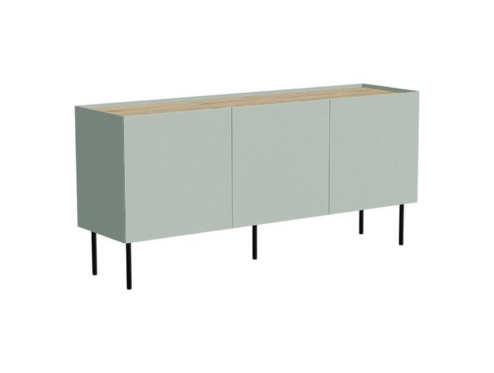 Buffet en bois verni vert 150x40x70h cm