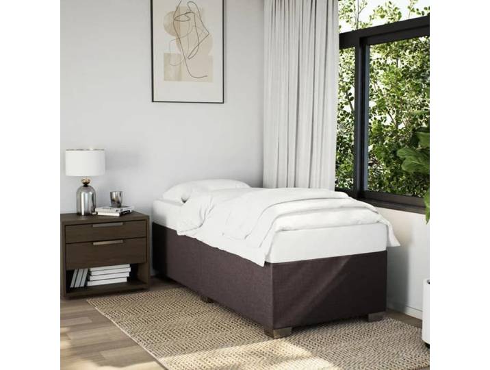 Cadre de lit Marron foncé 90x190 cm Tissu sommier cadre de lit plateforme cadre de lit rembourré meuble de 3284439