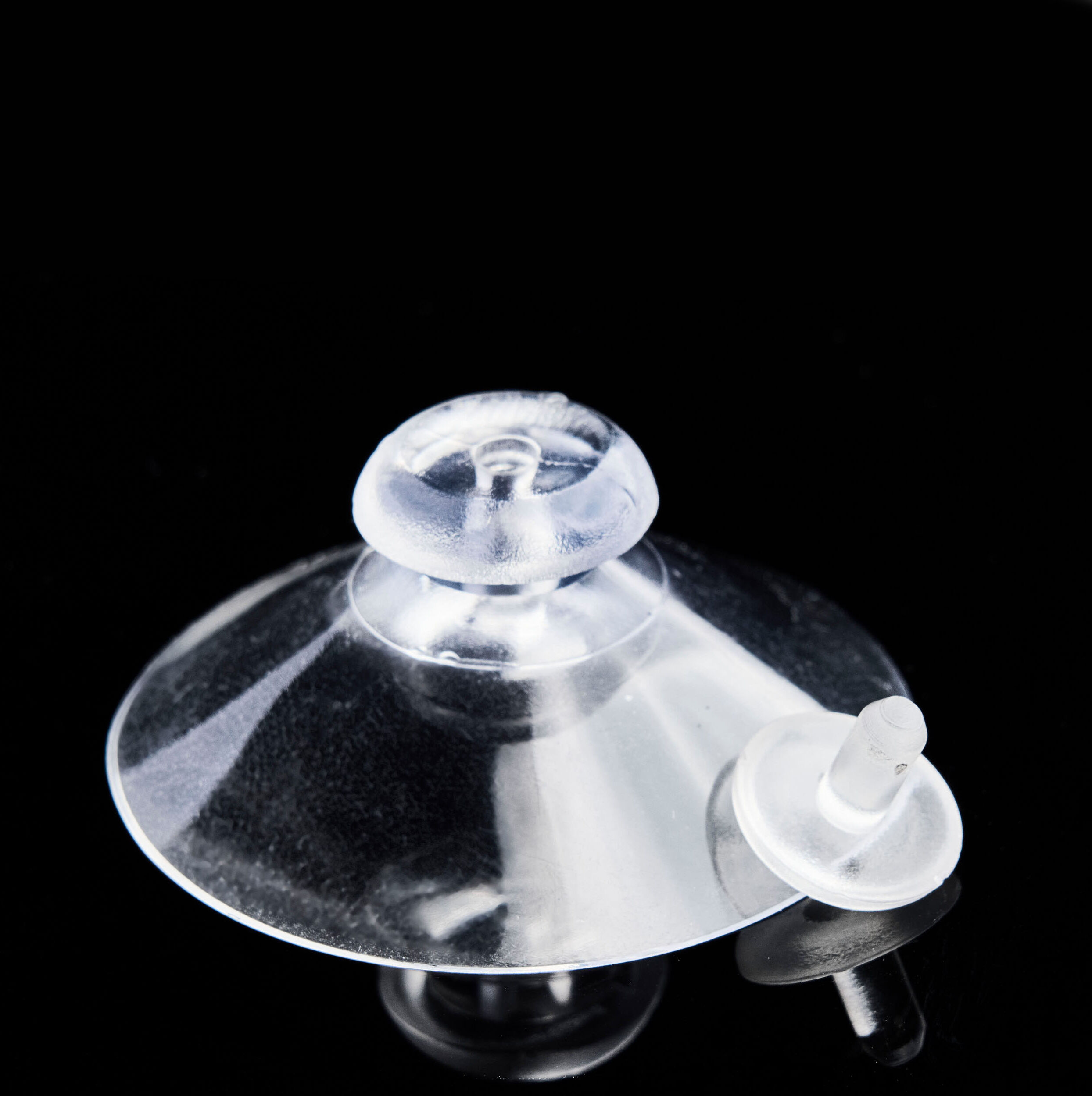SPRINTIS 100 Unità - Ventose con spina 30 mm, PVC morbido, trasparente