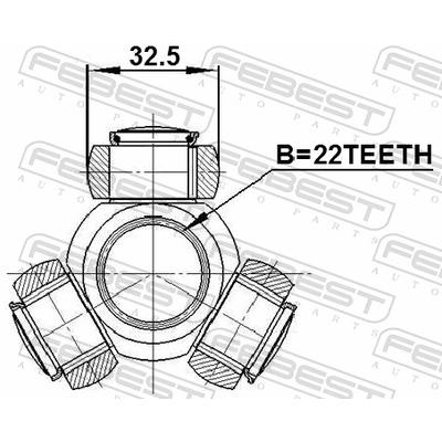 FEBEST Tripodestern, Antriebswelle 2216cer für HYUNDAI