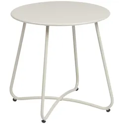 Gartenbeistelltisch Austin aus Metall, modern rund, beige Gips, für Outdoor, Ø 45 cm
