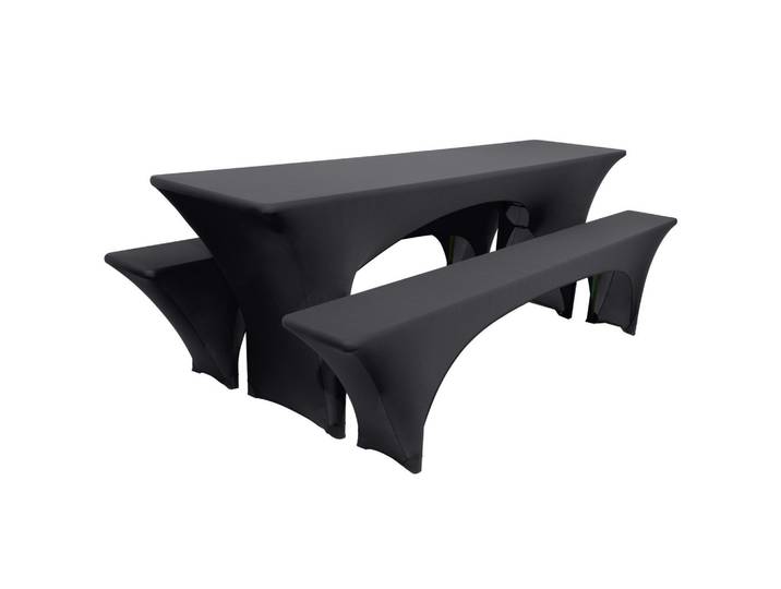 BIERTISCHHUSSE Victoria 70cm Stretch Schwarz (3tlg)