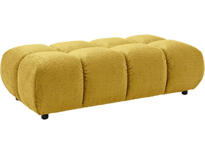 Polsterhocker HOME AFFAIRE Cozy Bubble, mit eleganter Steppung, weich gepolstert, 143x73 cm , gelb (mais), B:143cm H:41cm T:73cm, 100% Polyester, Hocker, Polsterhocker, passend zum Sofa und dem drehbaren Sessel der Graceland-Serie
