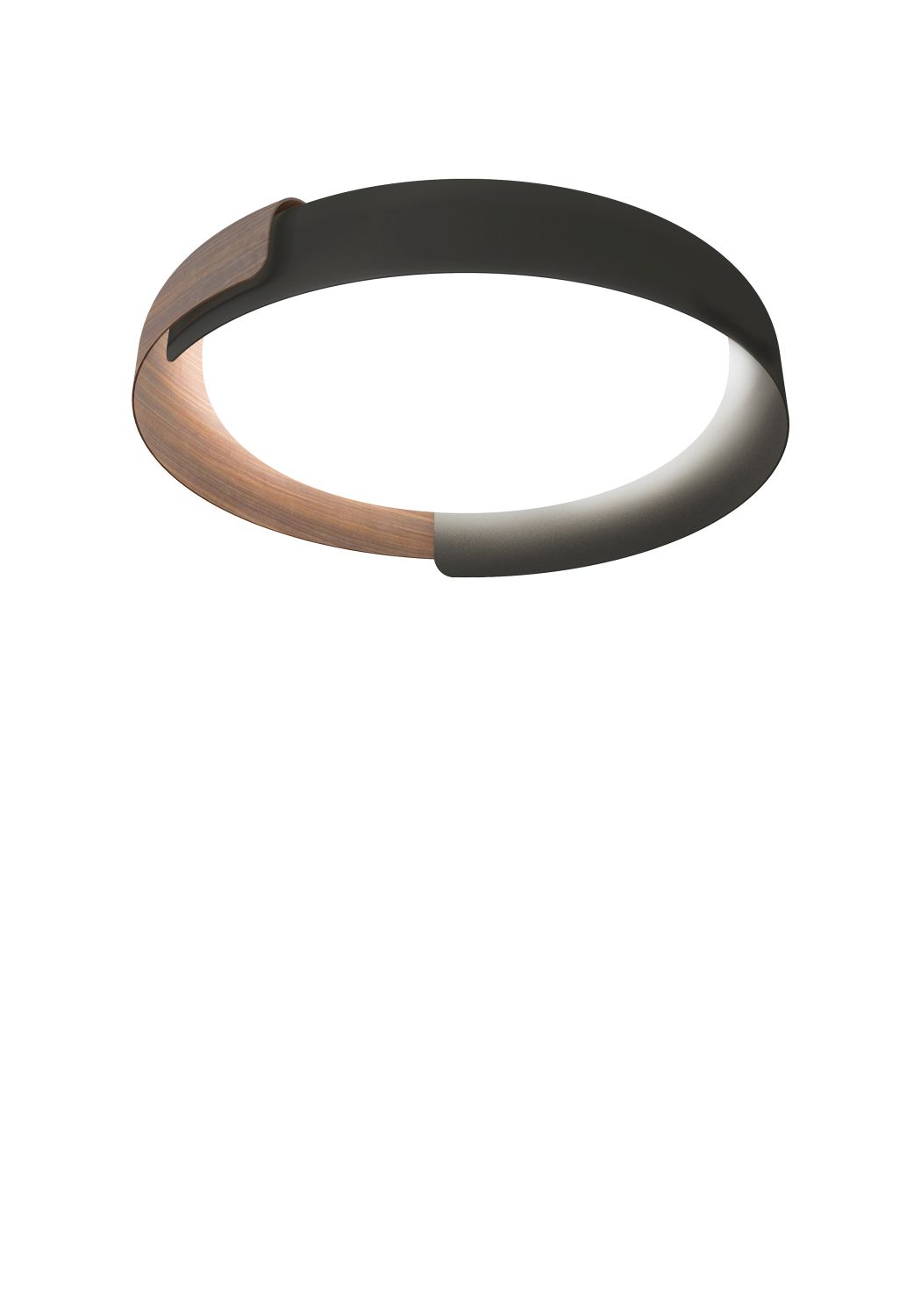 Kundalini LED-Deckenleuchte DALA Dunkelgrau/Holz K503420GL30 8015086011699