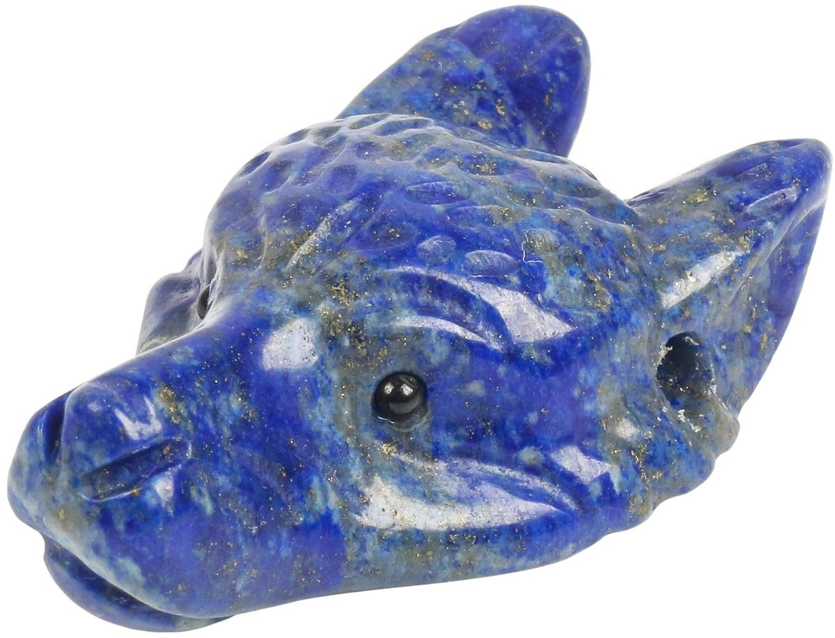 Solidchoice - Mini Lapis Lazuli Wolf Hoofd Beeldje voor Decoratie
