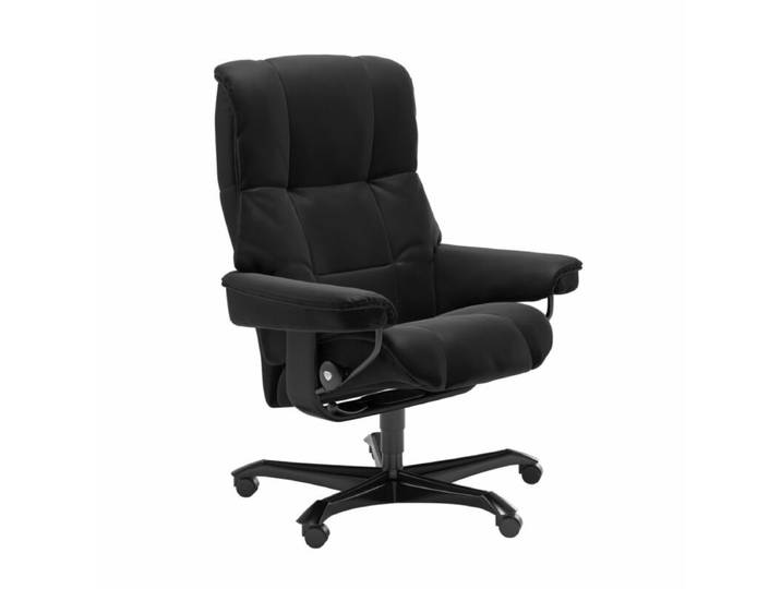 Stressless Mayfair Sessel Home Office - Leder Paloma Black - Buche Holzfarbe Schwarz Modern, Skandinavisch, Zeitlos