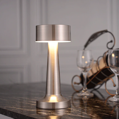 HomeDecorAndMore LLC Cordless LED Bar Table Lamp Rose Gold