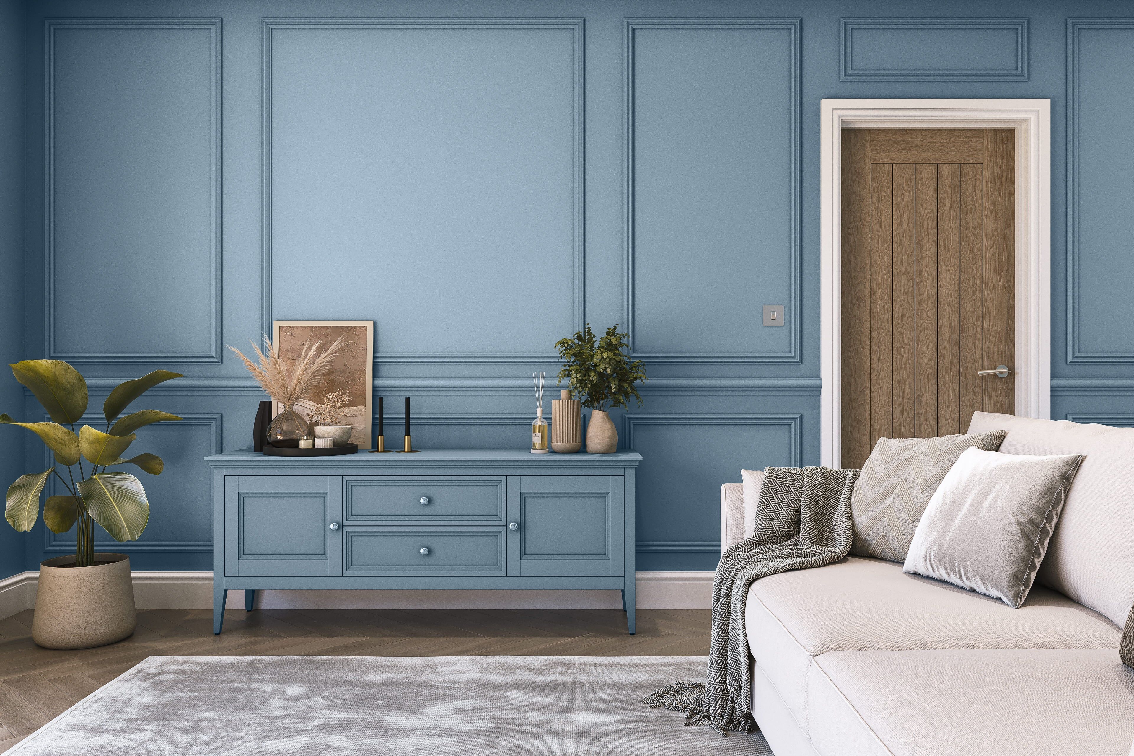 Hemway Peel and Stick Sample - Chalk Based Furniture Paint - Grey Blue