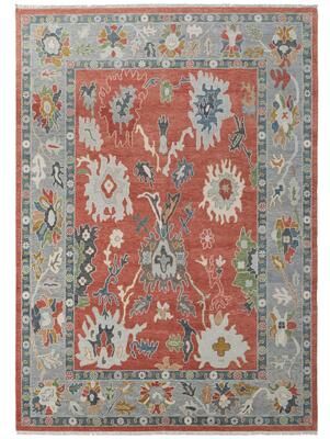 Grand Bazaar Larson Hand Knotted Floral & Botanical Transitional Area Rug