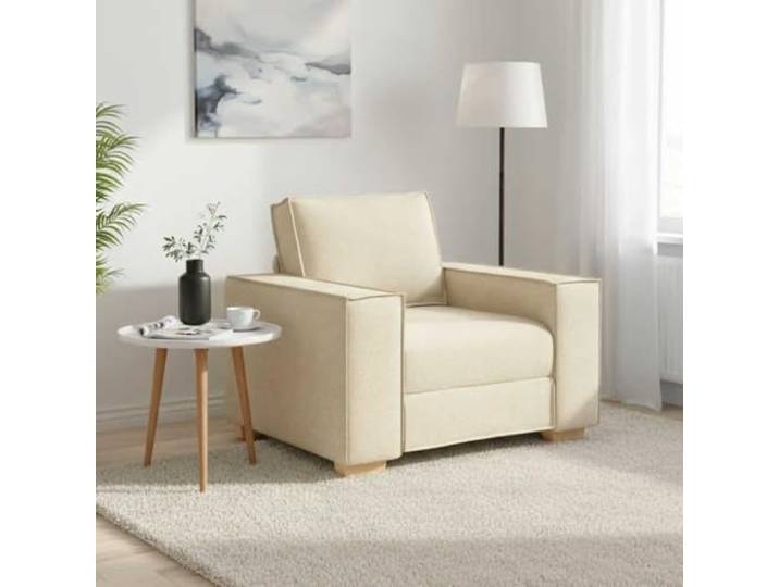 HEFZGDB Sofa Stuhl Creme 60 cm Stoff Polstermöbel Wohnzimmer Sessel mit Breiten Armlehnen und strapazierfähigem Polyestergewebe für ultimativen Komfort und Stabilität im Büro