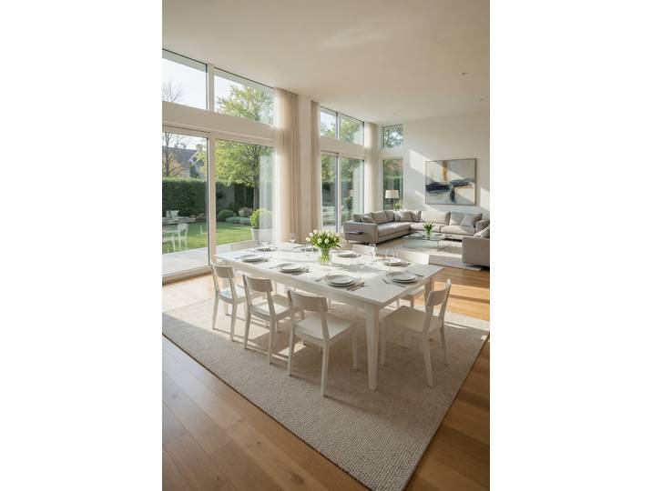Table extensible 180cm Blanc/Pin blanc